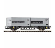 Piko 57747 Plattformwagen Lgs579 2x20ft Container Deutrans DR IV / Maßstab: H0 (1:87) / Länge: 157 mm / Radius: 358 mm