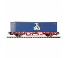 Piko 57706 Plattformwagen Lgs579 1x40ft Container P&O DB AG V / Maßstab: H0 (1:87) / Länge: 157 mm / Radius: 358 mm