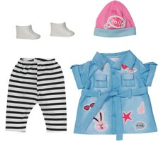 Zapf Creation Baby Born Deluxe Jeanskleid Kleiderset für eine Puppe - 43 cm / ab 3 Jahren 