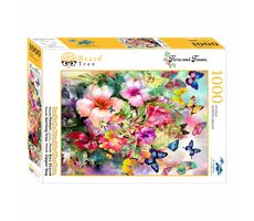 Brain Tree Puzzle Blumen und Schmetterlinge / 1000 Teile / ab 14 Jahren