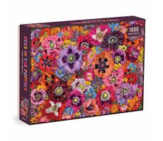 Galison Puzzle Bienen unter Mohnblumen / 1000 Teile / ab 8 Jahren