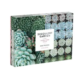 Galison Doppelseitiges Puzzle Sukkulenten / 500 Teile / ab 8 Jahren
