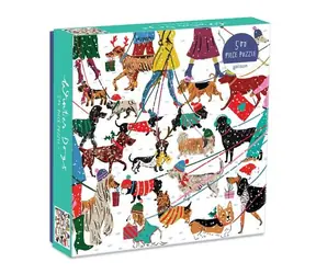 Galison Puzzle Hunde im Winter / 500 Teile / ab 8 Jahren