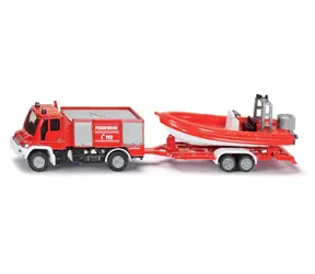 Siku Blister - Unimog Feuerwehrauto mit Boot / ab 3 Jahren