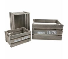 Small Foot Set Holzkisten grau