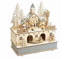 Small Foot Spieluhr aus Holz mit Winterdorflicht / 2x AA