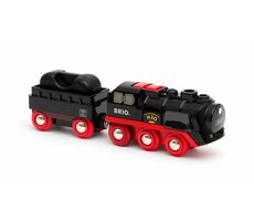 Brio Dampflokomotive mit Wassertank auf Batterien