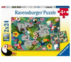 Ravensburger - Puzzle - Koalas und Faultiere / 2x24 Teile / ab 4 Jahren