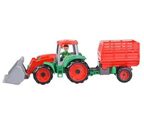 Lena Truxx Traktor mit Heuanhänger rot-grün / ab 2 Jahren