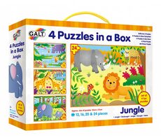 Galt 4 Puzzles in einer Box - Dschungel / ab 3 Jahren