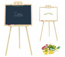 Jeujura Holzständer mit Multifunktionsbrett 56x43 cm und Zubehör / ab 3 Jahren