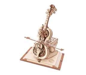 Robotime mechanisches Holzpuzzle Magic Cello / ab 14 Jahren / 199 Teile / Schwierigkeit: mittel