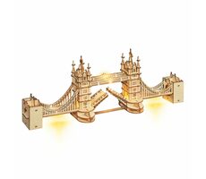 Robotime 3D-Holzpuzzle Tower Bridge beleuchtet / ab 14 Jahren / 113 Teile / Schwierigkeit: mittel 