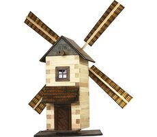 Walachia Holzklebebausatz Windmühle / ab 8 Jahren / 137 Teile / Schwierigkeit: mittel