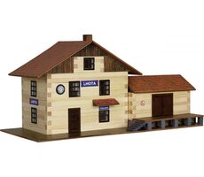 Walachia Holzklebebausatz Bahnhof / ab 8 Jahren / 213 Teile / Schwierigkeit: gering