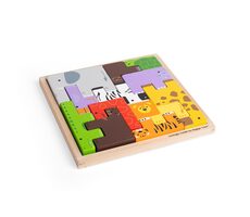 Bigjigs Toys Holzpuzzlewürfel mit Safaritieren / ab 1,5 Jahren