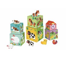 2Kinderspielzeug Würfel mit Bauernhoftieren / ab 1 Jahr