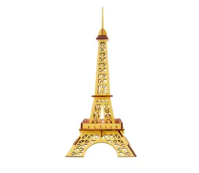 Woodcraft 3D-Holzpuzzle Eiffelturm gelb / 25 Teile / ab 8 Jahren / Schwierigkeitsgrad: einfach 