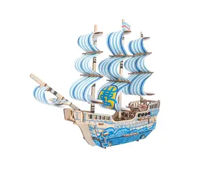 Woodcraft Holz-3D-Puzzle Traumschiff / 71 Teile / ab 8 Jahren / Schwierigkeit: leicht