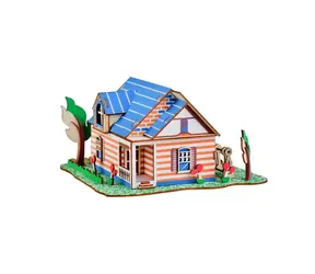 Woodcraft Holz-3D-Puzzle Villa in Fontainebleau / 49 Teile / ab 8 Jahren / Schwierigkeit: leicht