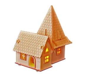 Woodcraft 3D-Holzpuzzle Europäische Villa D / ab 8 Jahren / Schwierigkeitsgrad: einfach