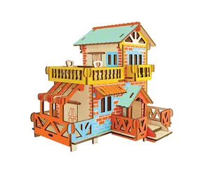 Woodcraft 3D-Holzpuzzle Landhaus / 73 Teile / ab 8 Jahren / Schwierigkeitsgrad: einfach