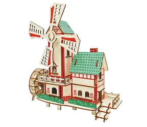 Woodcraft 3D-Holzpuzzle Windmühle / 84 Teile / ab 8 Jahren / Schwierigkeitsgrad: leicht