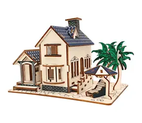 Woodcraft 3D-Holzpuzzle Haus am Strand / 88 Teile / ab 8 Jahren / Schwierigkeitsgrad: einfach