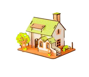 Woodcraft 3D-Holzpuzzle Green House / 44 Teile / ab 8 Jahren / Schwierigkeitsgrad: einfach