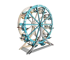 Woodcraft Holzpuzzle, 3D, Riesenrad, türkis / 62 Teile / ab 8 Jahren / Schwierigkeitsgrad: leicht