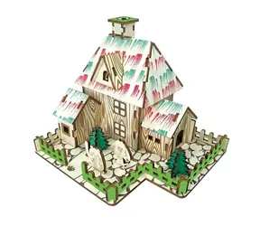 Woodcraft 3D-Holzpuzzle Hexenhütte / 45 Teile / ab 8 Jahren / Schwierigkeitsgrad: leicht