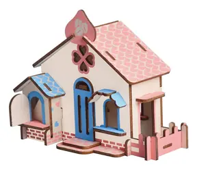Woodcraft 3D-Holzpuzzle Schokoladenhaus / 33 Teile / ab 8 Jahren / Schwierigkeitsgrad: einfach