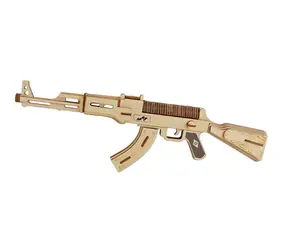 Woodcraft Holz-3D-Puzzle AK47 Maschinenpistole / 62 Teile / ab 8 Jahren / Schwierigkeit: leicht