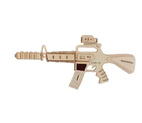 Woodcraft 3D-Holzpuzzle Maschinenpistolen-Karabiner 15 / 103 Teile / ab 8 Jahren / Schwierigkeit: einfach