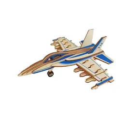 Woodcraft 3D-Holzpuzzle F-18 Kampfflugzeug / 47 Teile / ab 8 Jahren / Schwierigkeitsgrad: leicht