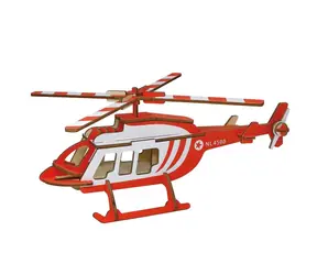 Woodcraft 3D-Holzpuzzle Transporthubschrauber / 47 Teile / ab 8 Jahren / Schwierigkeitsgrad: leicht