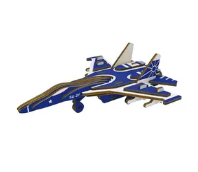 Woodcraft 3D-Puzzle aus Holz Kampfflugzeug SU27 / 32 Teile / ab 8 Jahren / Schwierigkeitsgrad: leicht