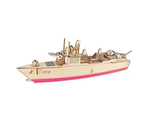 Woodcraft Holz-3D-Puzzle Destroyer 052D / 74 Teile / ab 8 Jahren / Schwierigkeit: einfach
