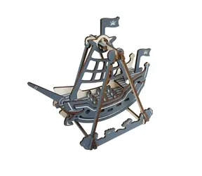 Woodcraft 3D-Holzpuzzle Piratenschaukel / 27 Teile / ab 8 Jahren / Schwierigkeitsgrad: leicht