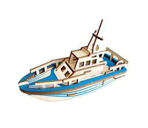 Woodcraft 3D-Holzpuzzle Schiff / 33 Teile / ab 8 Jahren / Schwierigkeitsgrad: leicht
