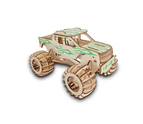 Woodcraft 3D-Holzpuzzle Monstertruck / 124 Teile / ab 8 Jahren / Schwierigkeitsgrad: einfach