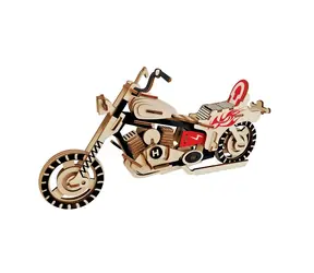 Woodcraft Holz-3D-Puzzle Motorrad HD I / 93 Teile / ab 8 Jahren / Schwierigkeit: einfach