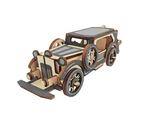 Woodcraft 3D-Holzpuzzle Alte Limousine / 42 Teile / ab 8 Jahren / Schwierigkeitsgrad: leicht