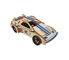 Woodcraft 3D-Holzpuzzle Rennwagen F 20 / 52 Teile / ab 8 Jahren / Schwierigkeit: leicht