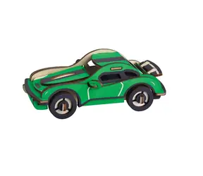 Woodcraft 3D-Holzpuzzle Hurricane-Rennwagen / 43 Teile / ab 8 Jahren / Schwierigkeitsgrad: einfach