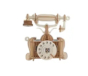 Woodcraft 3D-Holzpuzzle Altes Telefon / 124 Teile / ab 8 Jahren / Schwierigkeitsgrad: einfach