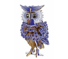 Woodcraft 3D-Holzpuzzle Bunte Eule / 142 Teile / ab 8 Jahren / Schwierigkeitsgrad: einfach