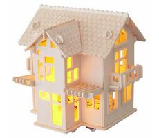 Woodcraft 3D-Holzpuzzle Europäische Villa C / ab 3 Jahren / Schwierigkeit: einfach 