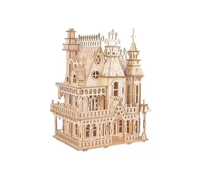 Woodcraft Holz-3D-Puzzle Fantasy-Villa / 268 Teile / ab 14 Jahren / Schwierigkeit: mittel 