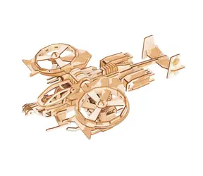 Woodcraft Holz-3D-Puzzle RDA Kampfhubschrauber / 189 Teile / ab 14 Jahren / Schwierigkeit: mittel 